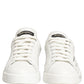 Dolce & Gabbana White Gold Low Top Leather Sneakers Shoes