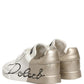 Dolce & Gabbana White Gold Low Top Leather Sneakers Shoes