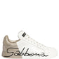 Dolce & Gabbana White Gold Low Top Leather Sneakers Shoes
