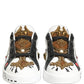 Dolce & Gabbana White Gold Studded Portofino Sneakers Shoes