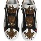 Dolce & Gabbana White Gold Studded Portofino Sneakers Shoes