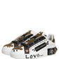 Dolce & Gabbana White Gold Studded Portofino Sneakers Shoes