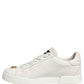 Dolce & Gabbana White Leather Logo Plaque Low Top Sneakers Shoes