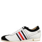 Dolce & Gabbana Black White Leather Suede Low Top Sneakers Shoes