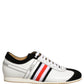 Dolce & Gabbana Black White Leather Suede Low Top Sneakers Shoes
