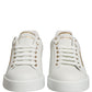 Dolce & Gabbana White Gold Embellished Low Top Sneakers Shoes