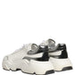 Dolce & Gabbana White Silver Daymaster Leather Low Top Sneakers Shoes