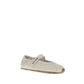 Miu Miu White Calf Leather Bos Taurus Ballet Flats