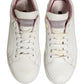 Dolce & Gabbana White Pink Leather Low Top Sneakers Shoes