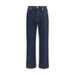 Fendi Blue Cotton Straight-Leg Jeans