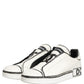 Dolce & Gabbana White Leather Portofino Low Top Sneakers Shoes