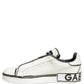 Dolce & Gabbana White Leather Portofino Low Top Sneakers Shoes