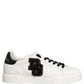 Dolce & Gabbana White Leather DG Logo Low Top Sneakers Shoes