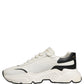 Dolce & Gabbana White Black Daymaster Low Top Sneakers Shoes