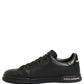 Dolce & Gabbana Black Leather Logo Low Top Men Sneakers Shoes