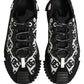Dolce & Gabbana Black Logo Lace Up Low Top NS1 Men Sneakers Shoes