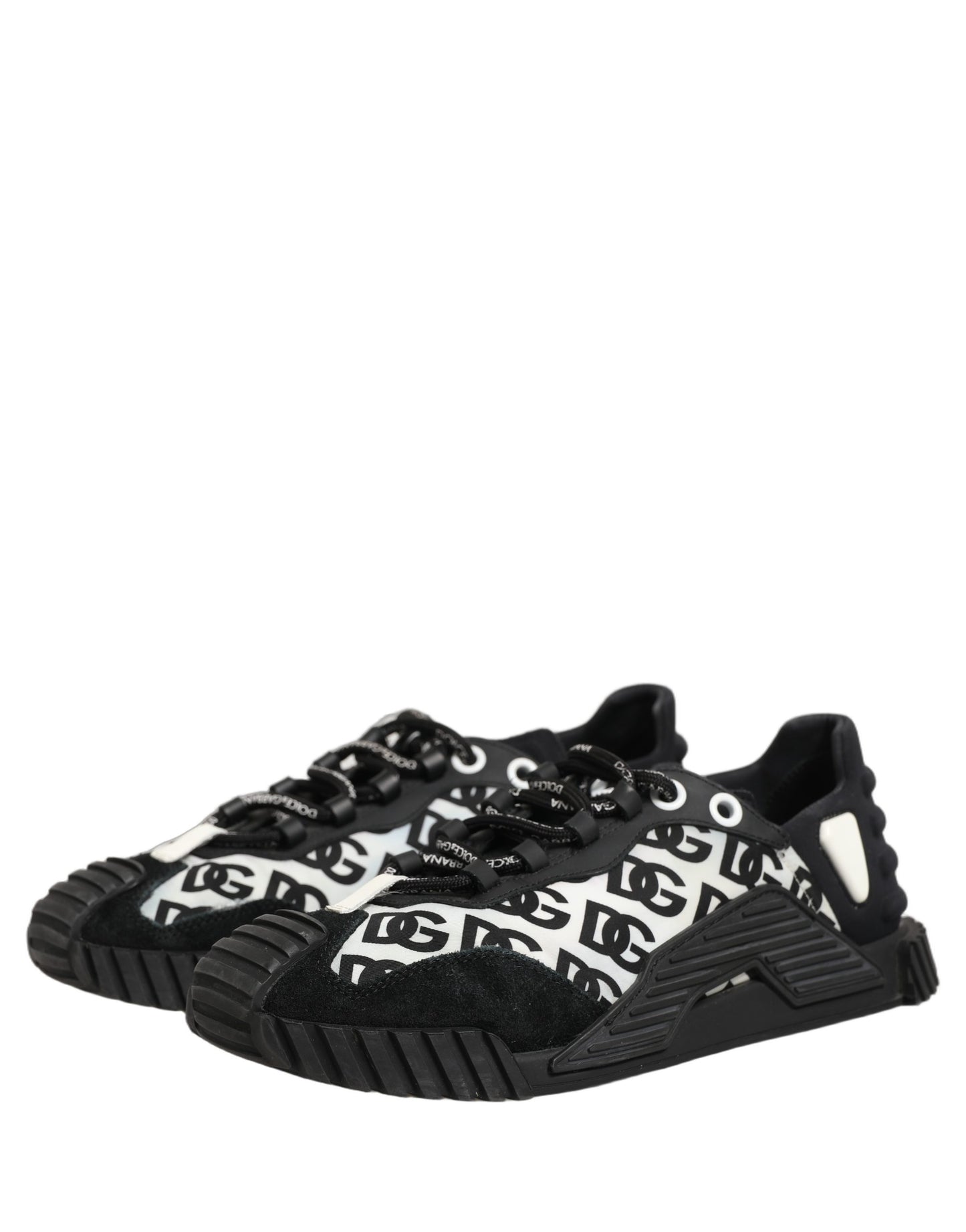 Dolce & Gabbana Black Logo Lace Up Low Top NS1 Men Sneakers Shoes