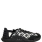 Dolce & Gabbana Black Logo Lace Up Low Top NS1 Men Sneakers Shoes