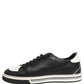 Dolce & Gabbana Black Leather Crown Milano Men Sneakers Shoes
