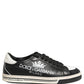 Dolce & Gabbana Black Leather Crown Milano Men Sneakers Shoes
