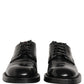 Dolce & Gabbana Black Leather Lace Up Derby Dress Men Shoes