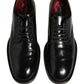Dolce & Gabbana Black Leather Lace Up Derby Dress Men Shoes