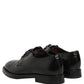 Dolce & Gabbana Black Leather Lace Up Derby Dress Men Shoes