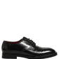Dolce & Gabbana Black Leather Lace Up Derby Dress Men Shoes