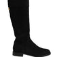 Dolce & Gabbana Black Suede Leather Knee High Boots Shoes