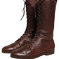 Dolce & Gabbana Brown Leather Lace Up Mid Calf Boots Shoes
