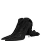 Dolce & Gabbana Black Taormina Lace Socks Boots Pumps Shoes