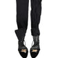 Dolce & Gabbana Stiletto Sandals Socks Knee High Boots Black