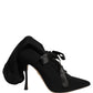 Dolce & Gabbana Black Stiletto Heels Mid Calf Boots Shoes