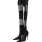 Dolce & Gabbana Black Over The Knee Sock Pumps Boots Shoes
