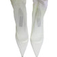 Dolce & Gabbana White Tulle Stretch Mesh Sock Boots Shoes