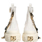 Dolce & Gabbana White Leather Rubber Logo Ankle Boots Shoes