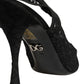 Dolce & Gabbana Black Lace Pointed Toe Slingback Pumps Shoes