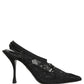 Dolce & Gabbana Black Lace Pointed Toe Slingback Pumps Shoes