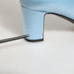 Dolce & Gabbana Light Blue Satin Knee High Boots Shoes
