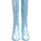 Dolce & Gabbana Light Blue Satin Knee High Boots Shoes