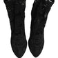 Dolce & Gabbana Black Socks Taormina Lace Pumps Boots Shoes