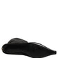 Dolce & Gabbana Black Satin Knee High Kitten Boots Shoes
