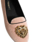 Dolce & Gabbana Pink Velvet Devotion Loafers Flats Shoes