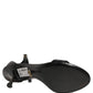 Dolce & Gabbana Black Leather Ankle Strap Heels Sandals Shoes