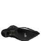 Dolce & Gabbana Black Embellished Mesh Ankle Boots Shoes