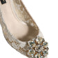Dolce & Gabbana White Taormina Lace Crystal Pumps Shoes