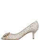 Dolce & Gabbana White Taormina Lace Crystal Pumps Shoes