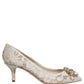 Dolce & Gabbana White Taormina Lace Crystal Pumps Shoes