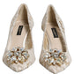 Dolce & Gabbana White Taormina Lace Crystal Pumps Shoes