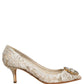 Dolce & Gabbana White Taormina Lace Crystal Pumps Shoes